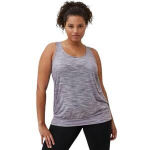 Torrid Active Tank Top Plus Size 3 Gray White Black Space Dye Scoop Neck
